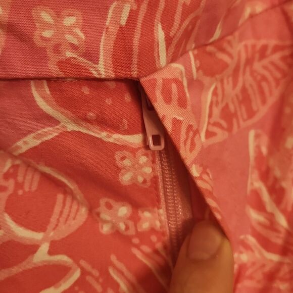 Lilly Pulitzer "Palm Beach Fit" Pink Tropical Print Cropped Pants Size 8 - Picture 7 of 12
